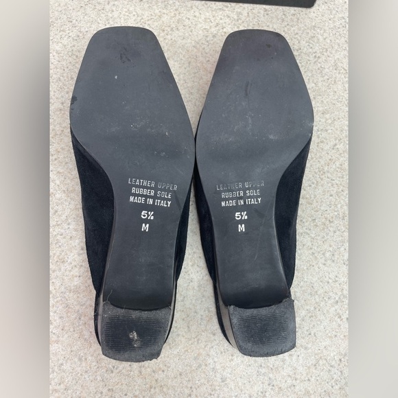 Talbots Morris Suede Tassel Front Leather Mules Black Size 5.5 - Picture 4 of 7